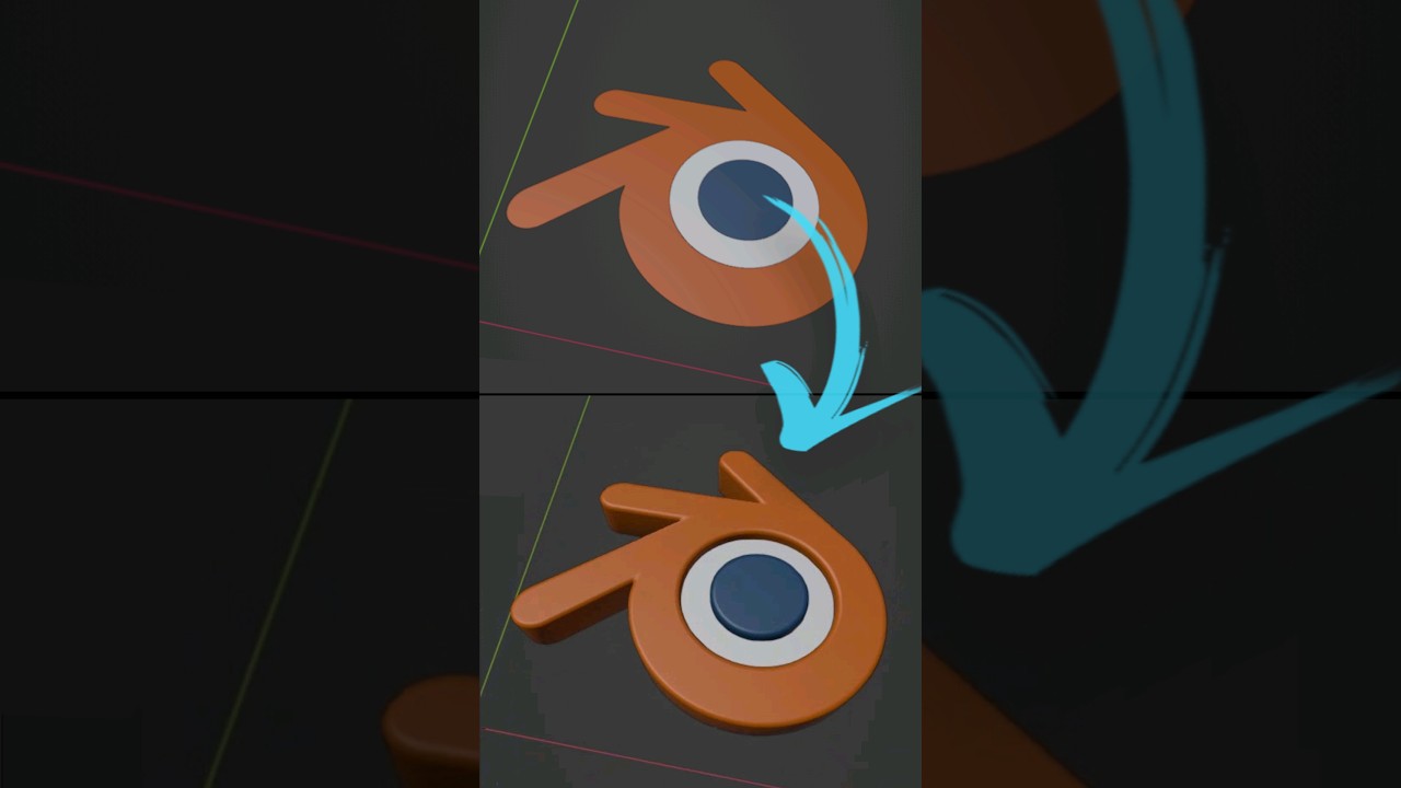 Blender Logo SVG to 3D modelling timelapse #blender #cgian #3d