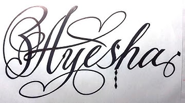 Ayesha Name Signature Calligraphy Status | How to Cursive write with cut Marker #ayesha @Ayesha