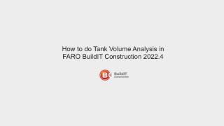 Tank Volume Analsyis in BuildIT Construction 2022.4