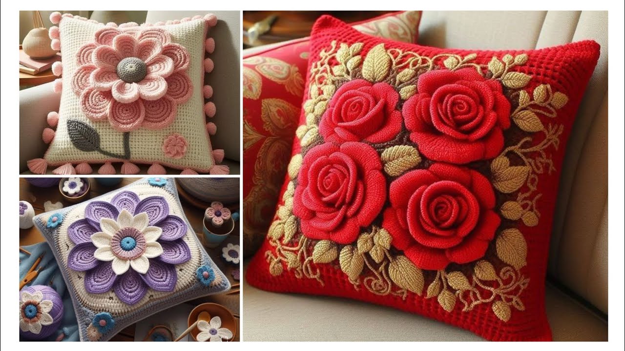 Beautiful Crochet Cushion Designs | Cozy& Artistic Home Decor #design # crochet #cushion