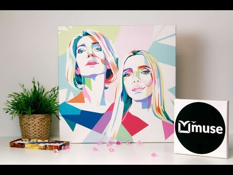 Портрет в стиле WPAP на холсте