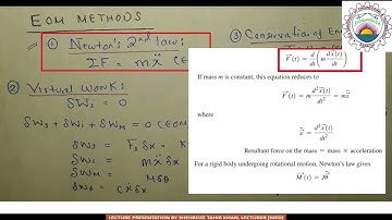 MV Chap 2 Lecture Part 1 (Free Vibration of Single DOF systems)
