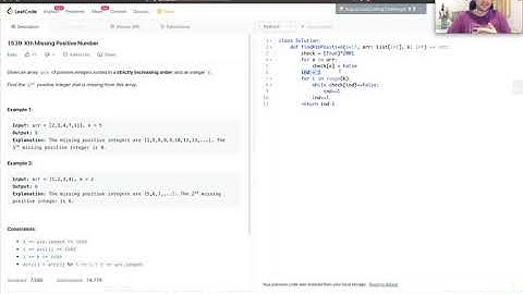 [Solution] Leetcode 1539: Kth Missing Positive Number (Biweekly Contest 32)