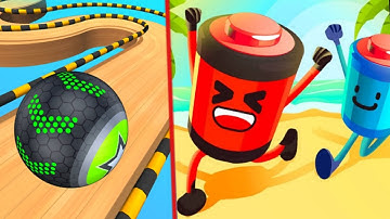 Going Ball ⚽  vs  Battery Run🔋 Android iOS Gameplay | Walkthrough, All Level | New Update (part 17)