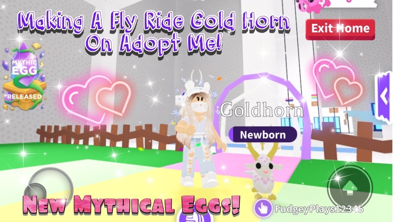 Making A Fly Ride Gold Horn On Adopt Me Hatching A Legendary Mythical Egg (Adopt Me Update