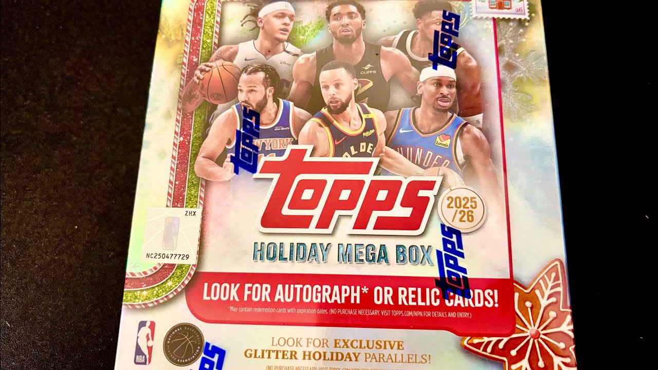 Whispered ASMR | Opening a Topps Mega Holiday NBA Box 🏀✨