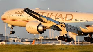 Graceful Etihad 777-3Fxer Landing Melbourne - A6-Etl