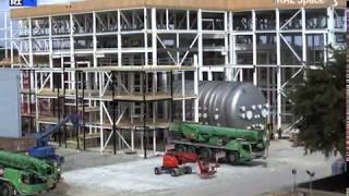 Time lapse installation of the Large Space Test Chamber in the National Satellite Test Facility.