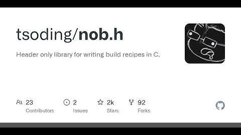 GitHub - tsoding/nob.h: Header only library for writing build recipes in C.