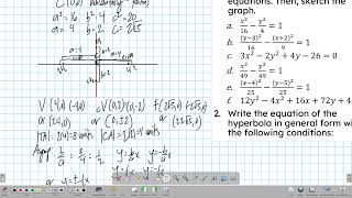 Hyperbola 2: Sample Problems