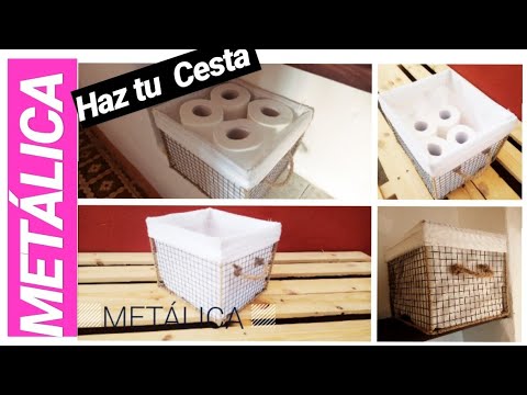 DIY Cesta con Malla Metálica /Roomdecor /Cesto Organizador/basket with metal mesh