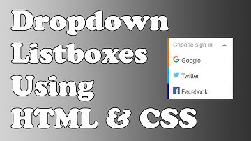 Drop-down Lists (List-boxes: Replace HTML SELECT/OPTION) Using Only CSS and HTML (4 Minute Video)