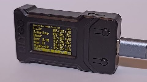 Prayer Time Display - TTGO T-Display