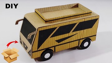 How to make cardboard bus || carboard की बस || Diy Cardboard bus craft #cardboardproject