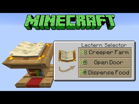 Minecraft 1 14 Activate Contraptions With A Lectern Book Youtube