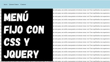Menú Fijo con CSS y jQuery