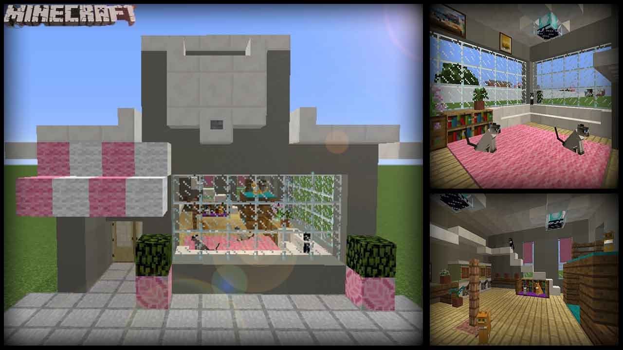 Minecraft Cute Cat  Cafe  Tutorial YouTube