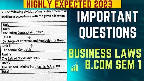 Alert🚨 Business Laws NEP 23| most important Questions|| Sem 1 2023#srcclectures
