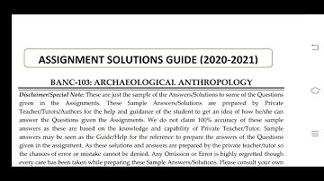 BANC 103 Ignou Solved Assignment 2020-21