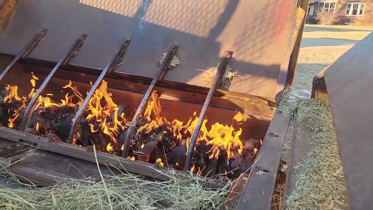 Using Fire to Clean Bale Processor (don't try this at home)