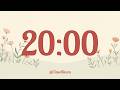 20 Minute Timer with Alarm ⏰ No Music, No Distractions | Classroom &amp; Study Timer | Timer Bloom