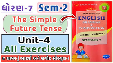 Dhoran 7 angreji grammar | Unit 4 | sem 2 | std 7 english grammar ch 4 | The simple future tense
