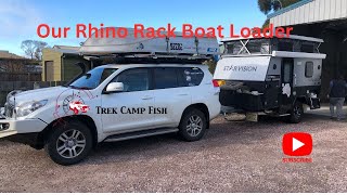 Our Rhino Rack Boat Loader on our Prado 150 Series attached to our ARB Base Rack