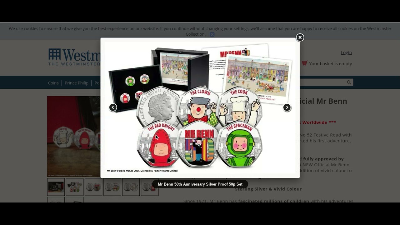 Brand New Mr Benn 50th Anniversary 50p Coin Collection