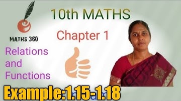 10th Maths | Example: 1.15-1.18 | Relations and Functions