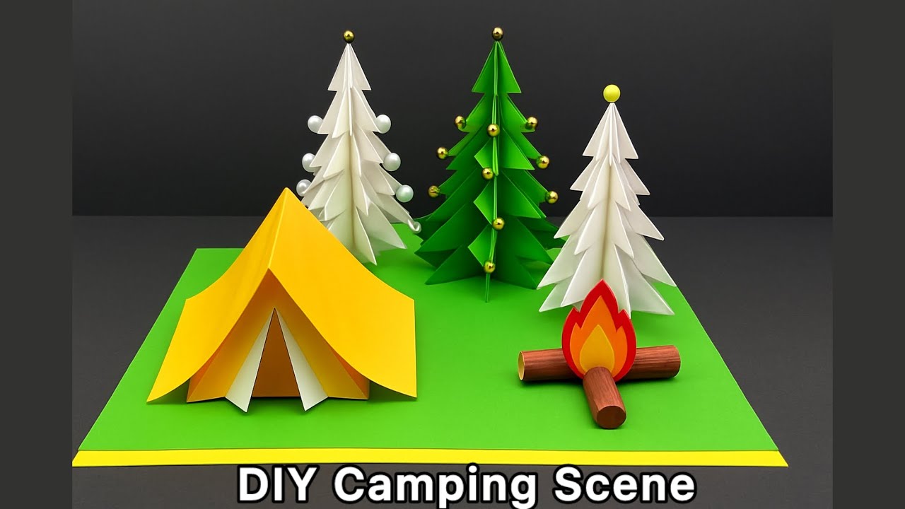 DIY 3D Camping Scene | Easy Paper Craft Home Décor Ideas”