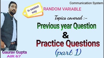 Random Variable (part-9)| GATE PREVIOUS YEAR QUE| MATHEMATICS|COMMUNICATION|CAREER EASY