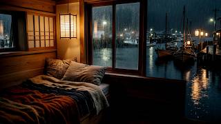 Deep Sleep by a Rainy Harbor 🌧 Gentle Rain & Koto | 6 Hours