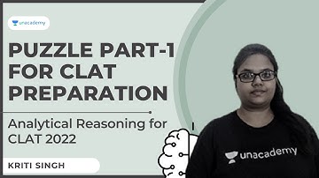 Analytical Reasoning for CLAT 2022 | Puzzle Part 1 for CLAT | CLAT Preparation Videos | Kriti Singh