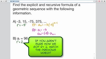 Explicit & Recursive Formulas (Geometric Sequences)