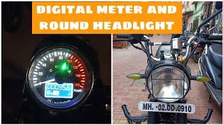 Digital meter in honda shine || round headlight in honda shine