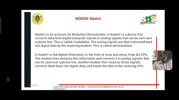 Digital Modulation Case study video -FSK and PSK based MODEMS
