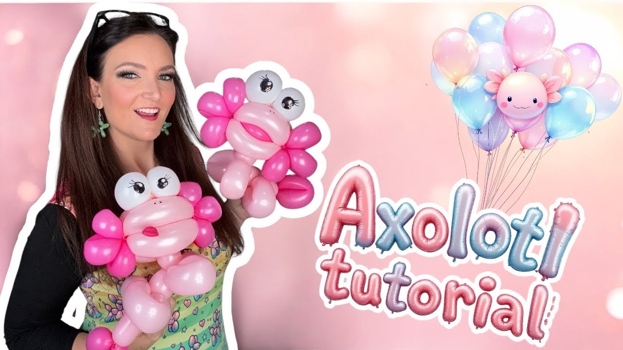 Мастер-класс по созданию аксолотля из воздушных шаров ко Дню святого Валентина 🎈