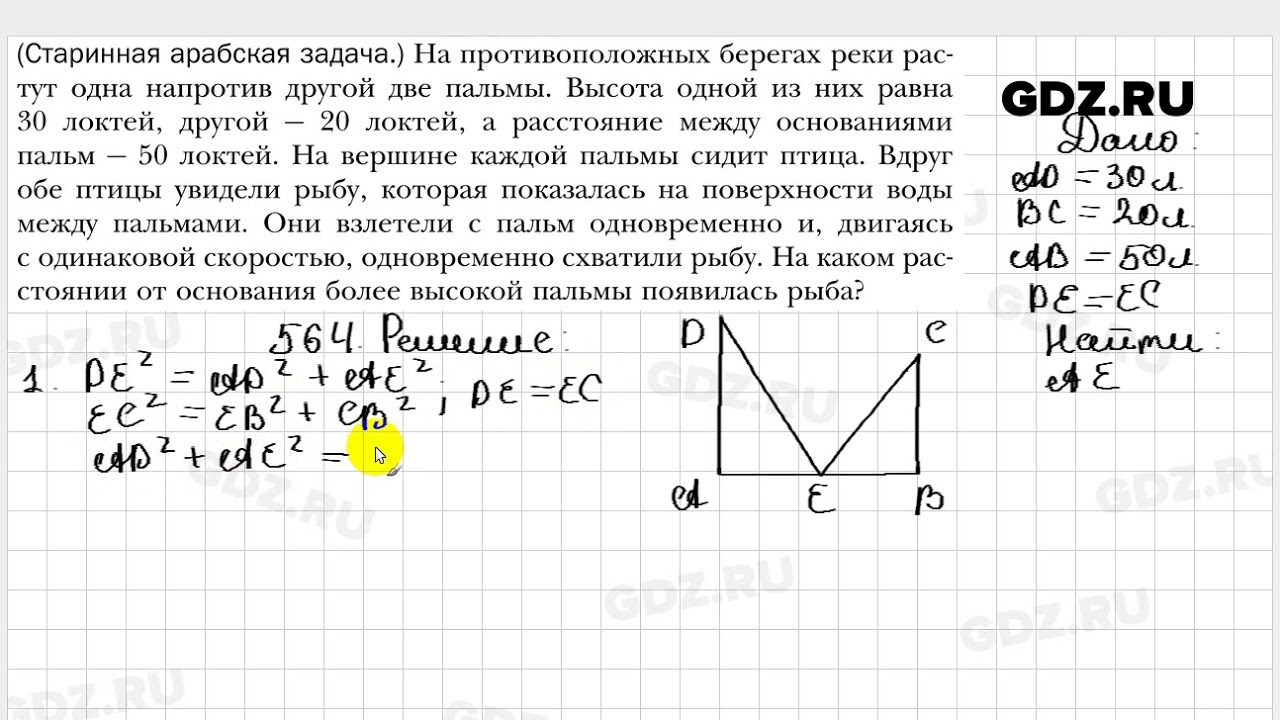 564 - Геометрия 8 класс Мерзляк - YouTube