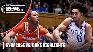 GETTING IT DONE 🔥 Syracuse Orange vs. Duke Blue Devils | Full Game Highlights
