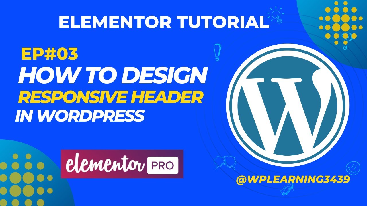 Design Responsive header with Elementor pro in WordPress - YouTube