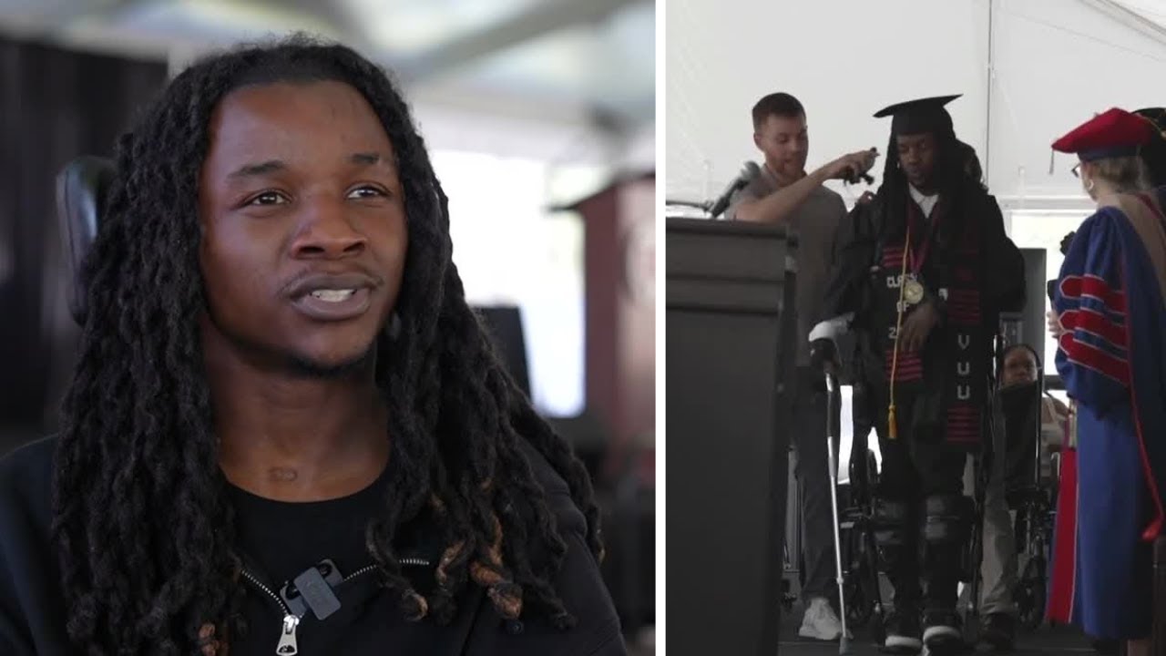 Paralyzed Virginia Union grad will walk the stage to earn MBA - YouTube