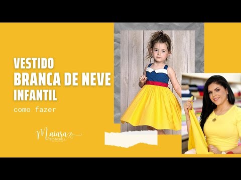 COMO FAZER VESTIDO BRANCA DE NEVE INFANTIL | molde grátis infantil