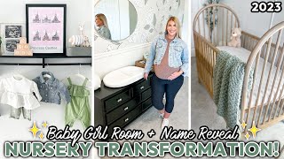 BABY GIRL NURSERY TRANSFORMATION w/ NAME REVEAL! 💕 | Baby Girl Nursery Decorating Ideas + Room Tour