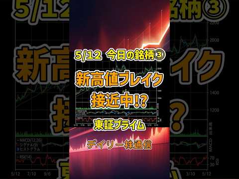 5/12 今日の銘柄③ 新高値ブレイク接近中!? 東証プライム サンフロンティア不動産