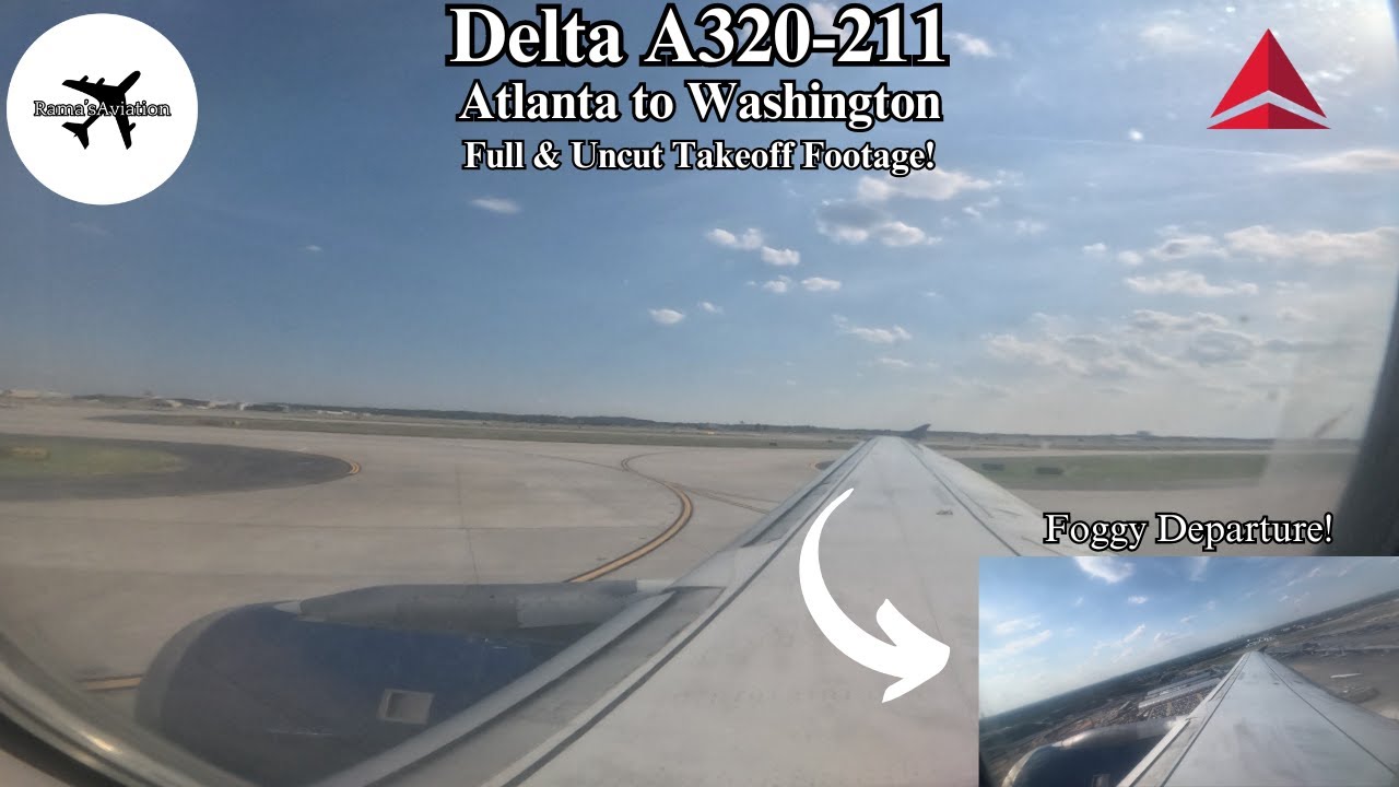 [4K] FOGGY DEPARTURE | Delta A320 FULL POWER Takeoff out of Atlanta