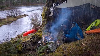 Rainy Overnight Spring Fishing Trip | Trout Catch N&#39; Cook