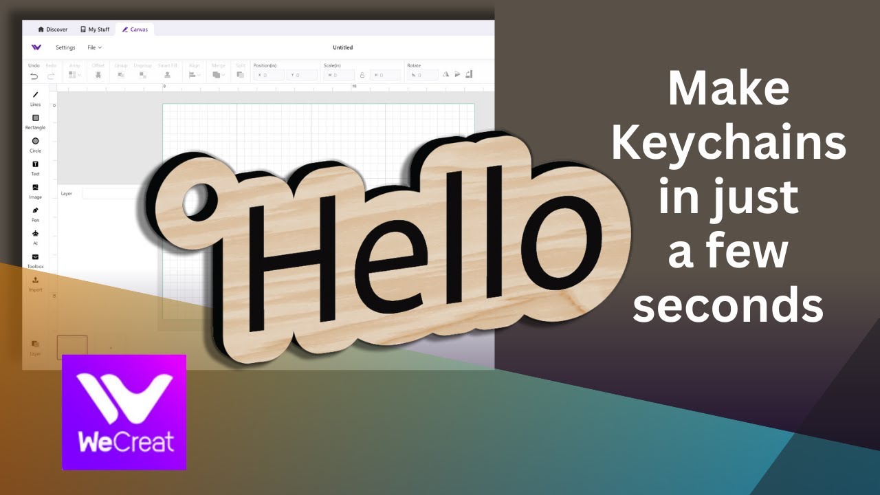 Make KeyChains Fast in WeCreat Makeit Software - YouTube