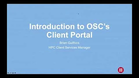 Introduction to OSCs Client Portal