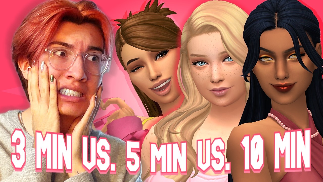 3 vs. 5 vs. 10 Minute Sim Challenge | Sims 4 Create A Sim
