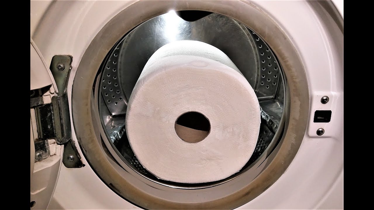 Experiment Kitchen Roll in a Washing Machine Centrifuge YouTube